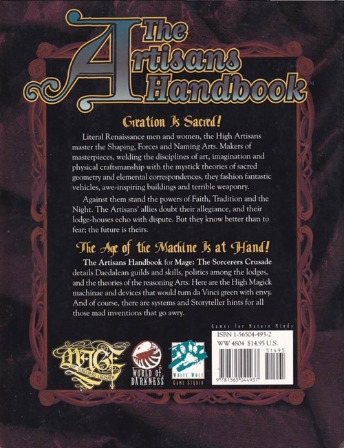  Mage The Sorcerers Crusade - The Artisans Handbook - Mage The Ascension 2nd Edition (B- Grade) (Genbrug)